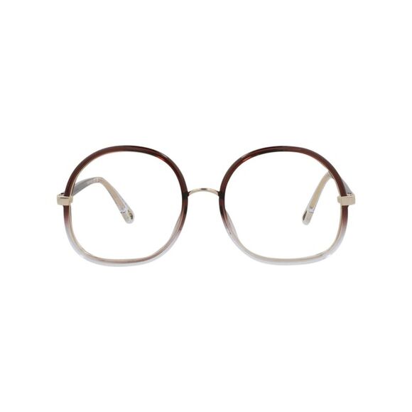 Chloé Round-Frame Injection Optical Frames Brown Womens - Picture 1 of 6